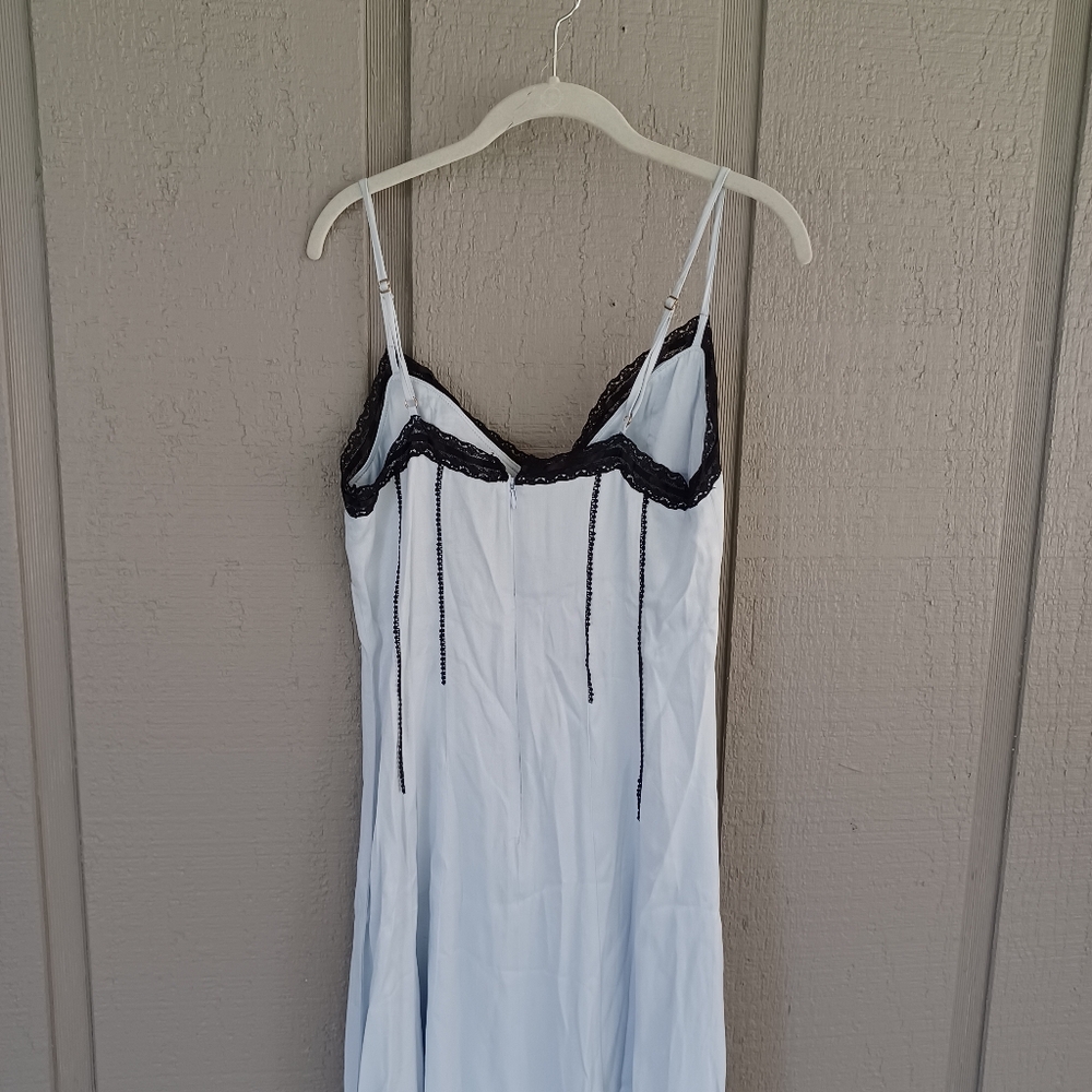 Anthropologie V Neck Lace Trim Slip Dress Size 8 Women Feminine Viscose - Picture 15 of 16